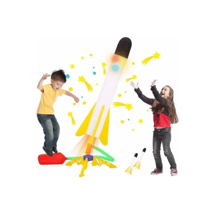 Air Rocket Tekli Seti - Roket Oyuncak - 2 Roket Ve Havalı Roketatar - Tekli Açık Hava Oyuncağı - Airrocket