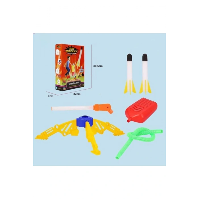 Air Rocket Tekli Seti - Roket Oyuncak - 2 Roket Ve Havalı Roketatar - Tekli Açık Hava Oyuncağı - Airrocket
