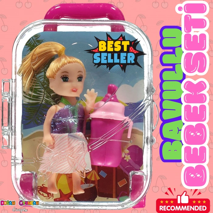 Anlily Küçük Bavullu Bebek - Barbie Chelsea Oyuncak Bebek - Barbie Bebek - Bebek Oyun Evleri İçin Bebek