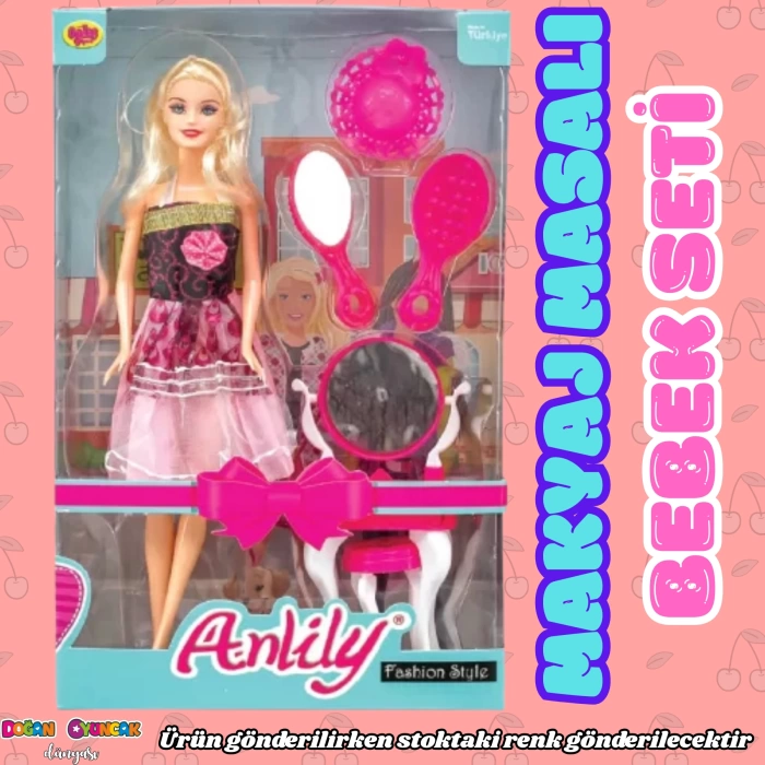 Anlily Makyah Masalı Bebek Seti - Barbie Oyuncak Bebek - Barbie Bebek - Bebek Oyun Evleri İçin Bebek - Makyaj Bebek Seti