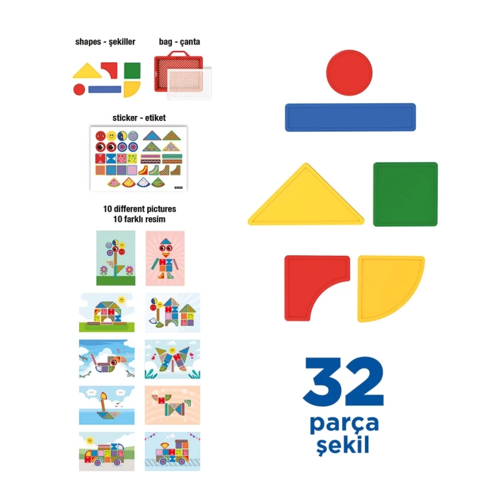 Arkadaşım Bul ve Yap Çanta - Lego Setleri - Geometrik Oyun - Görsel Aktivite - Oyuncak