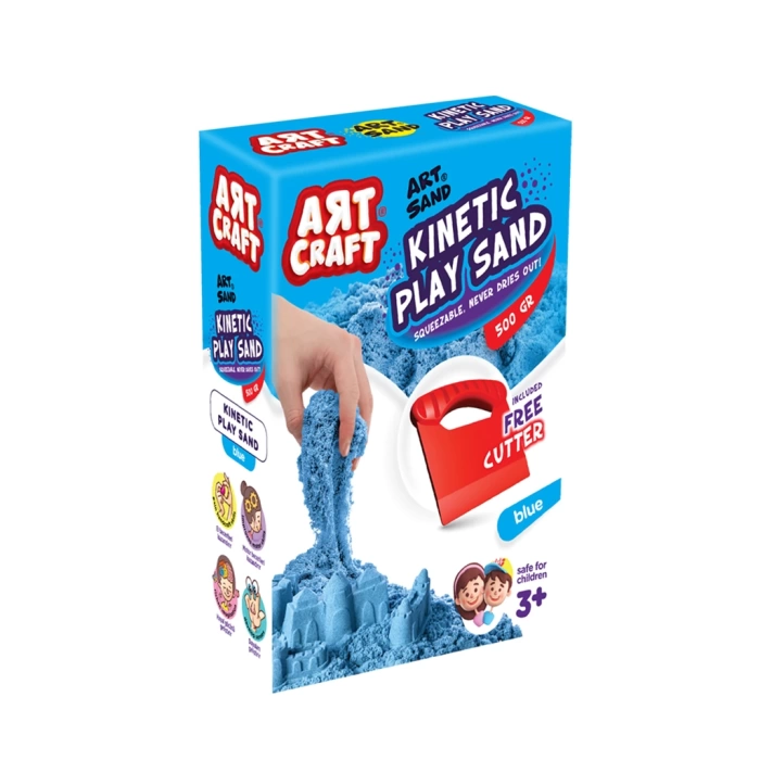 Art Sand Aksesuarlı Mavi Oyun Kumu 500 Gr. - Kinetik Kum Seti - Natural Kum - Doğal Kum