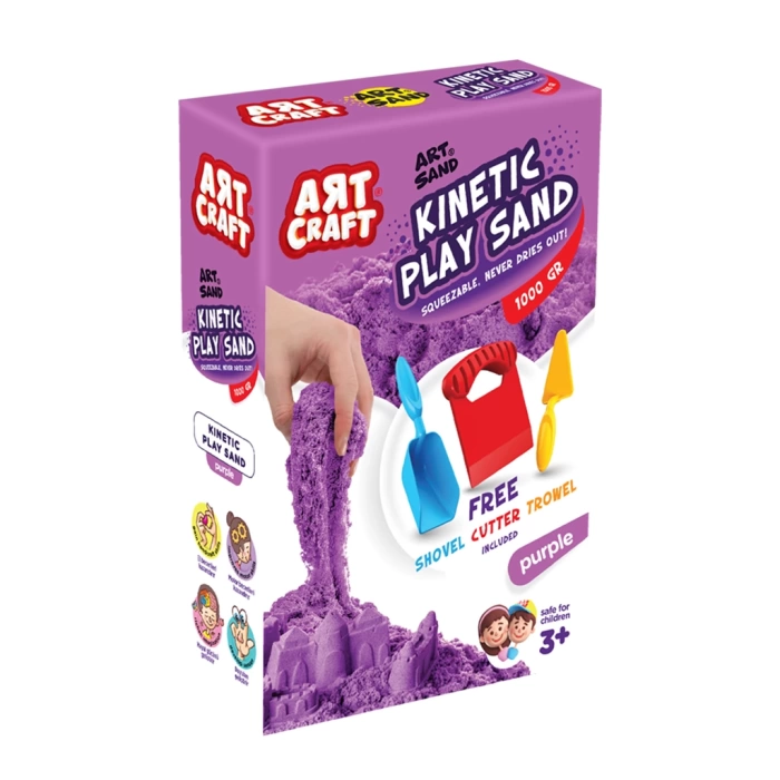 Art Sand Aksesuarlı Mor Oyun Kumu 1000 Gr. - Kinetik Kum Seti - Natural Kum - Doğal Kum