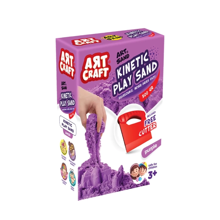 Art Sand Aksesuarlı Mor Oyun Kumu 500 Gr. - Kinetik Kum Seti - Natural Kum - Doğal Kum