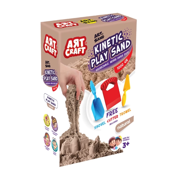 Art Sand Aksesuarlı Natural Oyun Kumu 1000 Gr. - Kinetik Kum Seti - Natural Kum - Doğal Kum