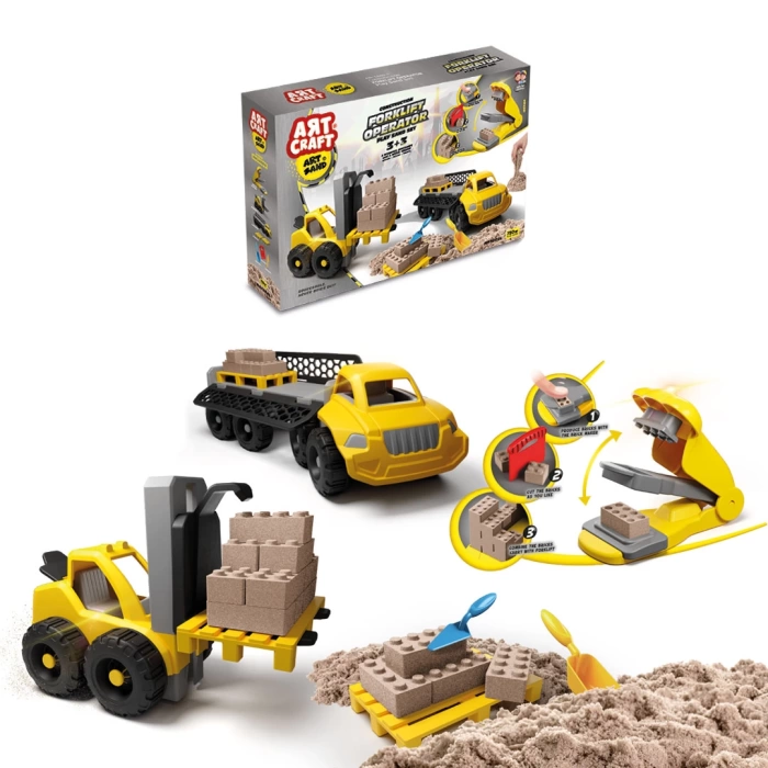 Art Sand Forklift Operatör Kum Seti 750 Gr. - Oyun Kumu Seti - Kinetik Kum Seti - Natural Kum - Doğal Kum