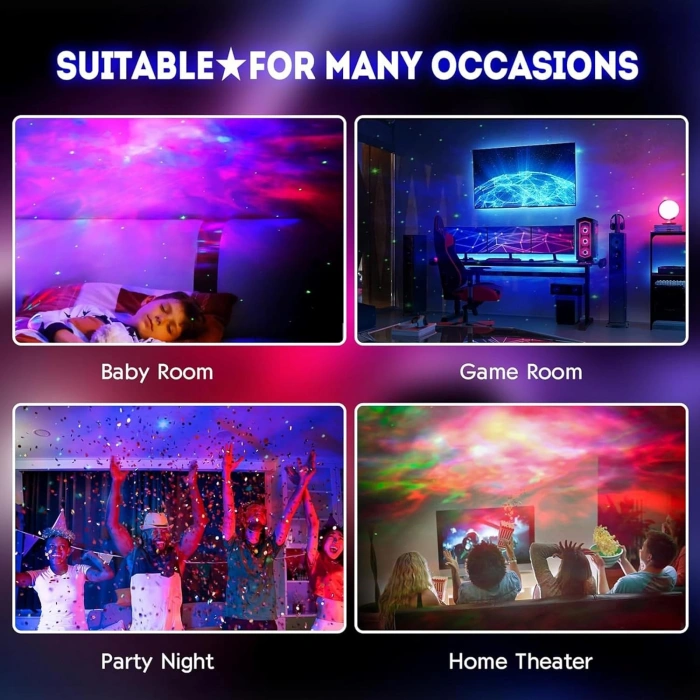 Astronot Galaksi Projektör Kumandalı Gece Lambası Yıldız Ve Samanyolu Projeksiyon Işığı - Astronot Oyuncağı - Astonot Lambası