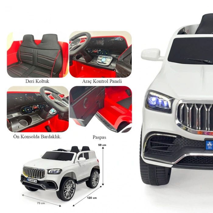 Ata GT Beyaz Uzaktan Kumandalı 4X2 12 Volt Akülü Araba - RC Togg Akülü Araba Tog Akülü Araç