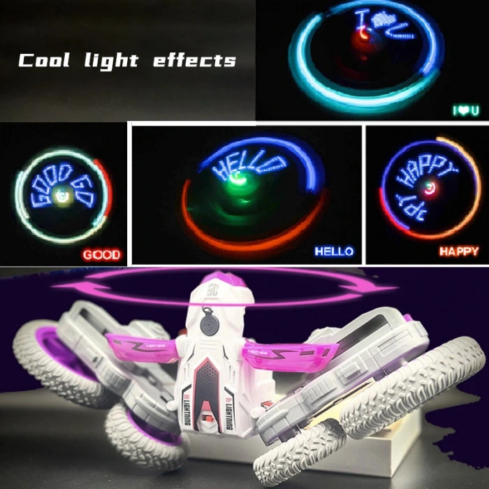 Atomizing Style Uzaktan Kumandalı Akrobatik Araba Yeşil - Işıklı Buharlı Araba - Akrobasi Arabası