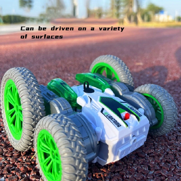 Atomizing Style Uzaktan Kumandalı Akrobatik Araba Yeşil - Işıklı Buharlı Araba - Akrobasi Arabası