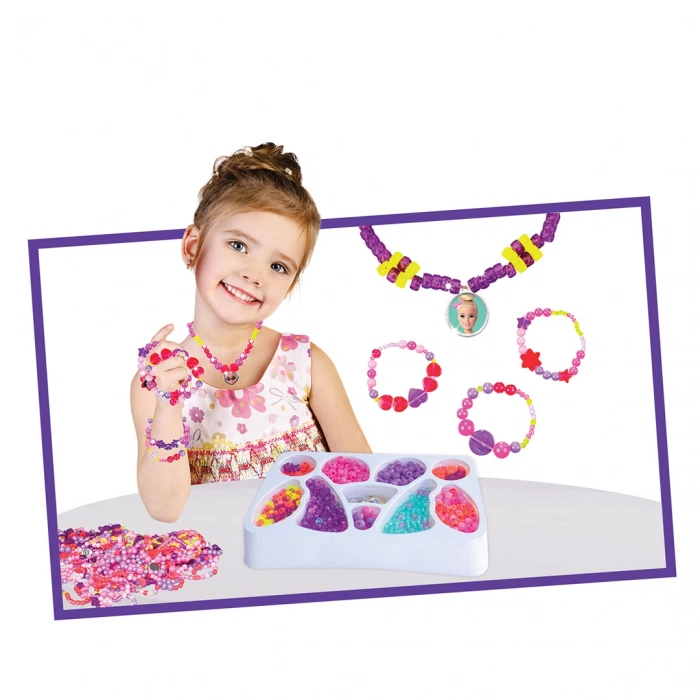 Barbie Çantalı Takı Seti - Dede Takı Seti - Boncuk Kolye Seti - Barbie Oyuncakları