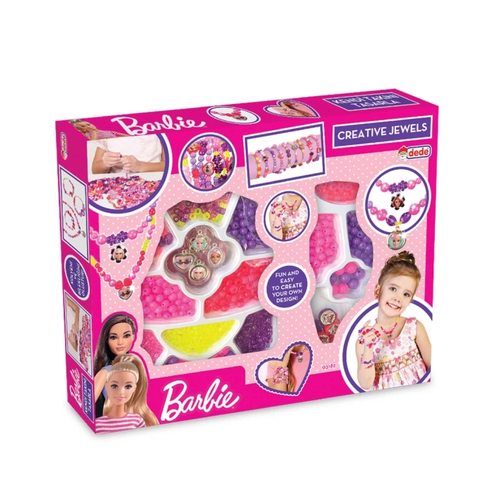 Barbie İkili Takı Seti - Dede Takı Seti - Boncuk Kolye Seti - Barbie Oyuncakları