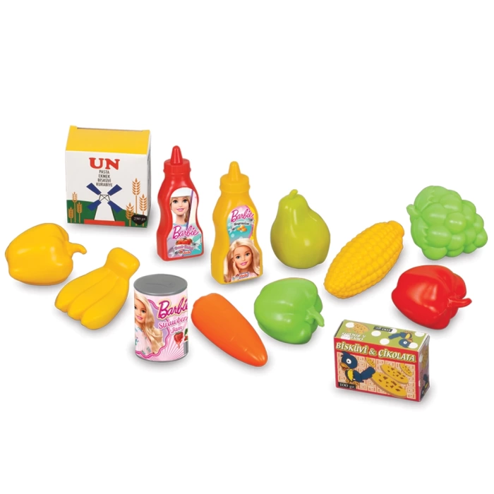 Barbie Küçük Market Sepeti - Mutfak Setleri - Meyve Seti - Sebze Seti