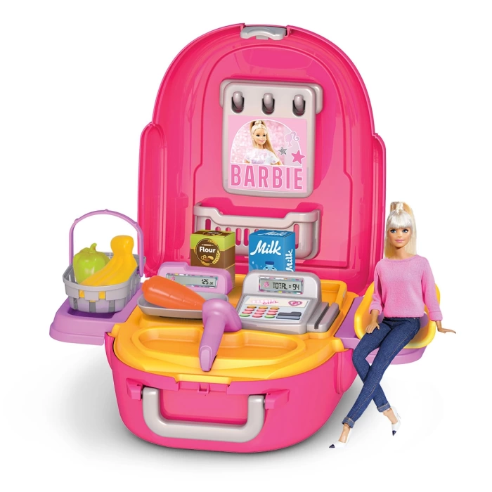Barbie Market Seti Sırt Çantası - Kasiyer Oyuncakları - Market Setleri - Evcilik Oyuncakları