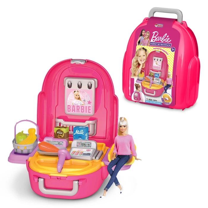 Barbie Market Seti Sırt Çantası - Kasiyer Oyuncakları - Market Setleri - Evcilik Oyuncakları