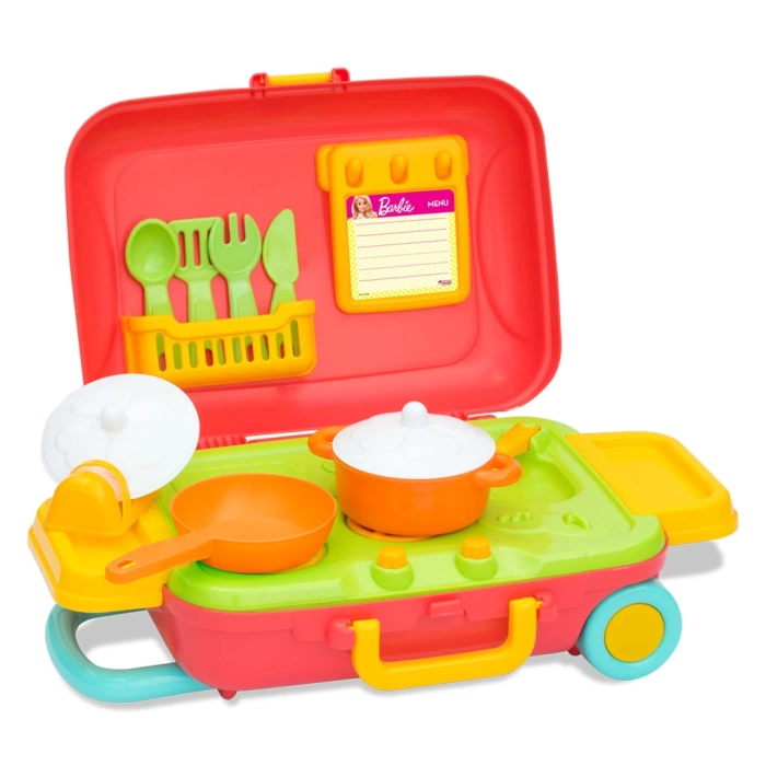 Barbie Mutfak Set Bavulum - Mutfak Setleri - Ev Oyuncak Setleri - Bulaşık Seti
