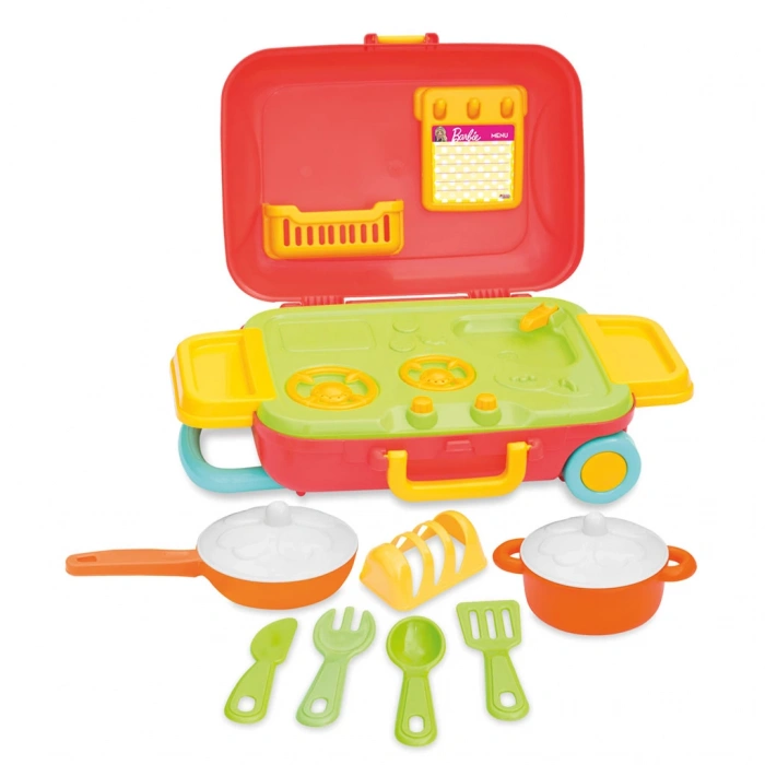 Barbie Mutfak Set Bavulum - Mutfak Setleri - Ev Oyuncak Setleri - Bulaşık Seti