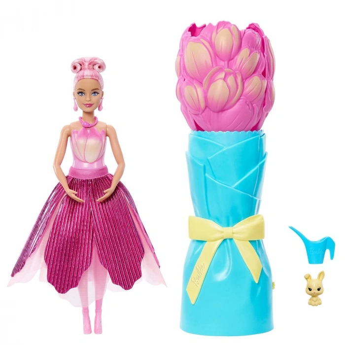 Barbie Petal Pop - Pembe Lale Bebek JMF57 - Barbie Oyuncak Barbie Bebek
