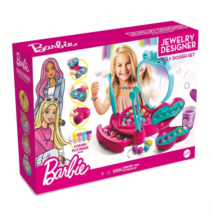 Barbie Takı Tasarla Hamur Seti 280 Gr. - Oyun Hamuru Seti - Hamur Setleri - Hamur Kalıpları - Barbie Hamur Seti