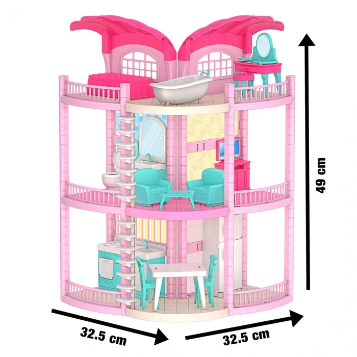 Bellanın Masal Evi - Bella Oyuncak Ev - Barbie Ev Seti - Barbie Ev Seti - Bellanın Masal Evi - Bella 3 Katlı Evi