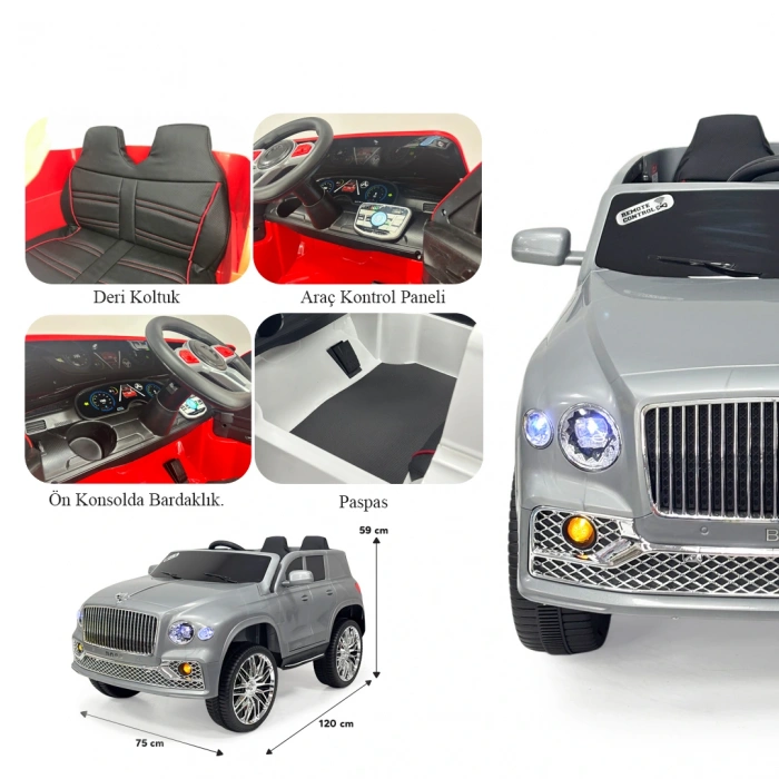 Boss GT Gri Uzaktan Kumandalı 4X2 12 Volt Akülü Araba - RC Maybach Akülü Araba