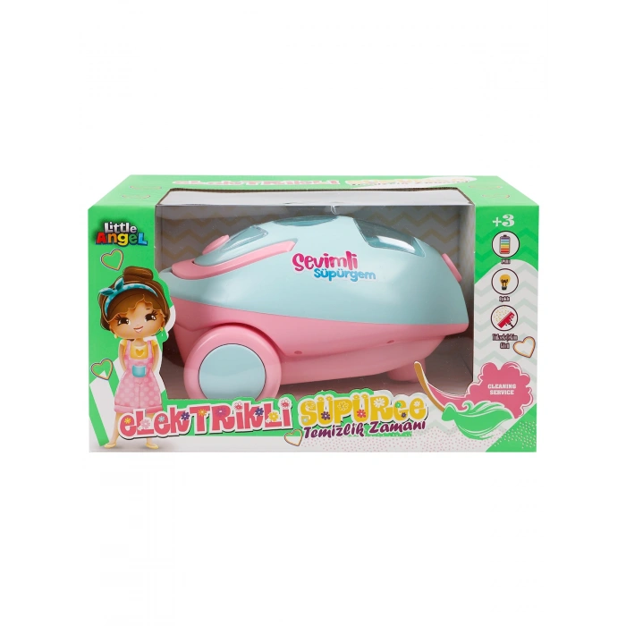 Büyük Pilli Neşeli Süpürgem Turkuaz - Pilli Oyuncak Süpüge - Elektirikli Süpürge Oyuncak - Işıklı Sesli Süpürge - Pilli Işıklı Sesli Süpürge