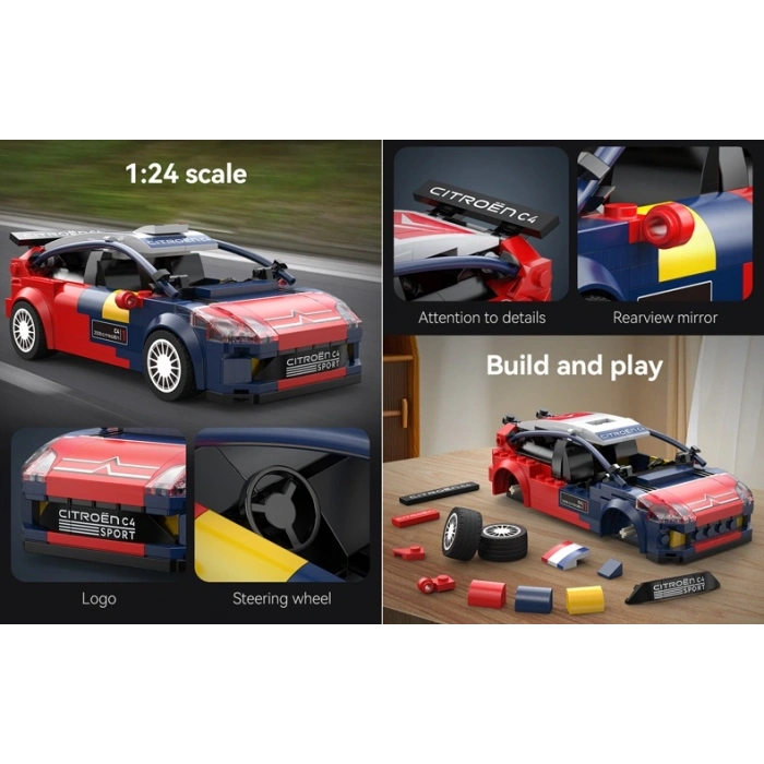 CADA Kumandalı CİTROEN C4 WRC Motorlu Araba Lego - Lego Setleri - CADA Mini Lego - Araba CADA Lego RC Araba