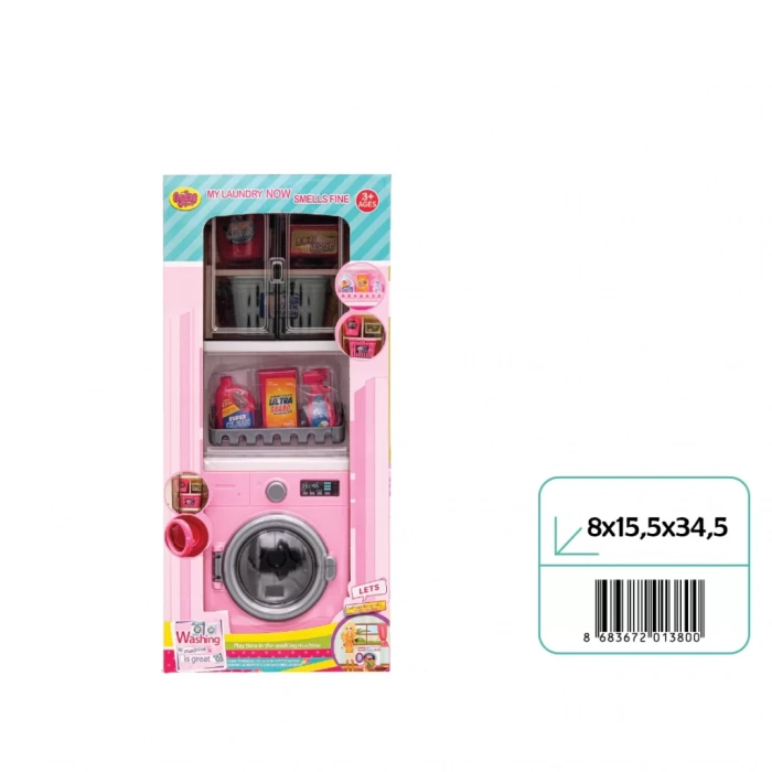 Çamaşır Makineli Banyo Seti - Modern Banyo Seti - Minyatür Ev Oyuncak Seti - Banyo Oyuncak Seti - Çamaşır Makinesi Oyuncak