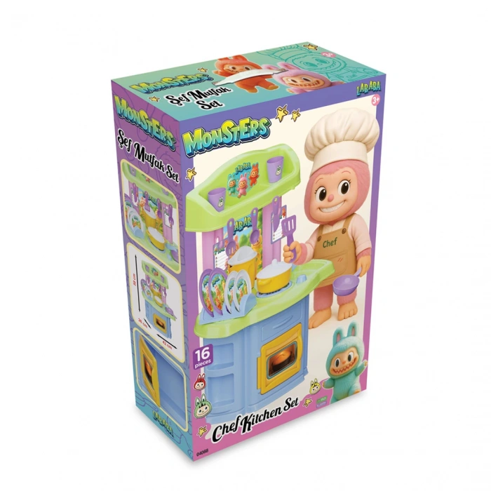 Canavarlar Labubu Şef Mutfak Seti - Mutfak Setleri - Ev Oyuncak Setleri - Labubu Mutfak