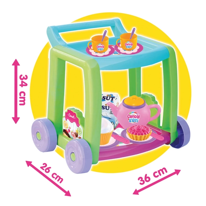 Candy & Ken Çay Servis Arabası - Mutfak Setleri - Ev Oyuncak Setleri