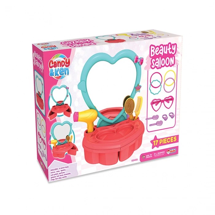 Candy & Ken Güzellik Salonu - Güzellik Setleri - Kuaför Oyuncak Seti - Makyaj Seti