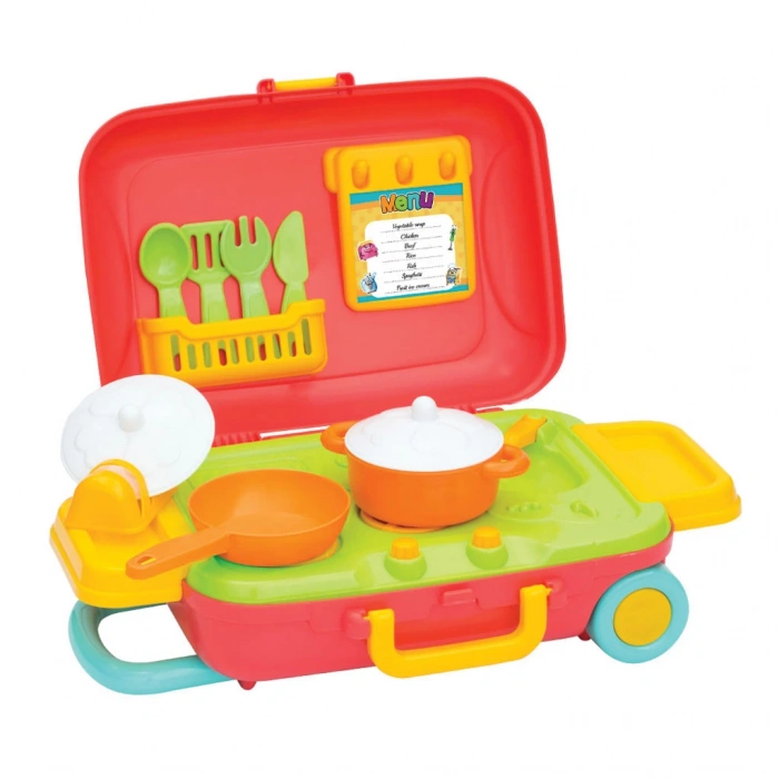 Candy & Ken Mutfak Set Bavulum - Mutfak Setleri - Ev Oyuncak Setleri - Bulaşık Seti