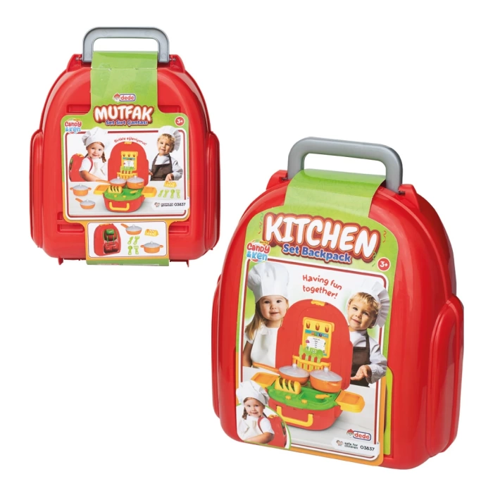 Candy & Ken Mutfak Set Sırt Çantası - Mutfak Setleri - Bulaşık Seti - Mutfak Gereçleri