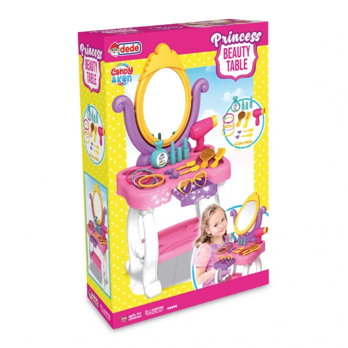 Candy & Ken Prenses Güzellik Masası - Güzellik Setleri - Kuaför Oyuncak Seti - Makyaj Seti