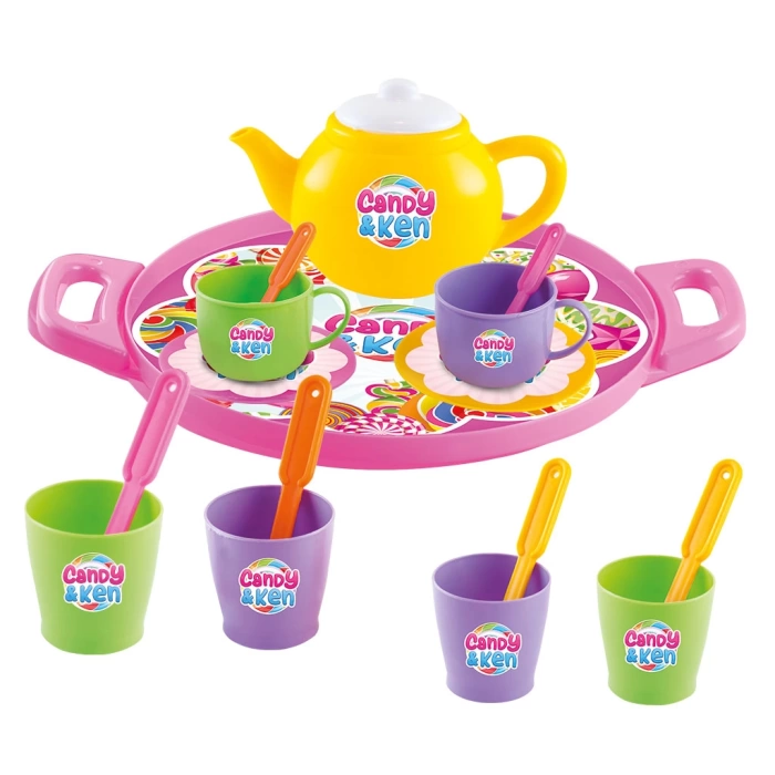 Candy & Ken Tepsili Çay Seti - Mutfak Setleri - Ev Oyuncak Setleri