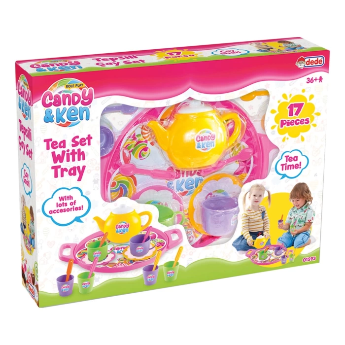 Candy & Ken Tepsili Çay Seti - Mutfak Setleri - Ev Oyuncak Setleri