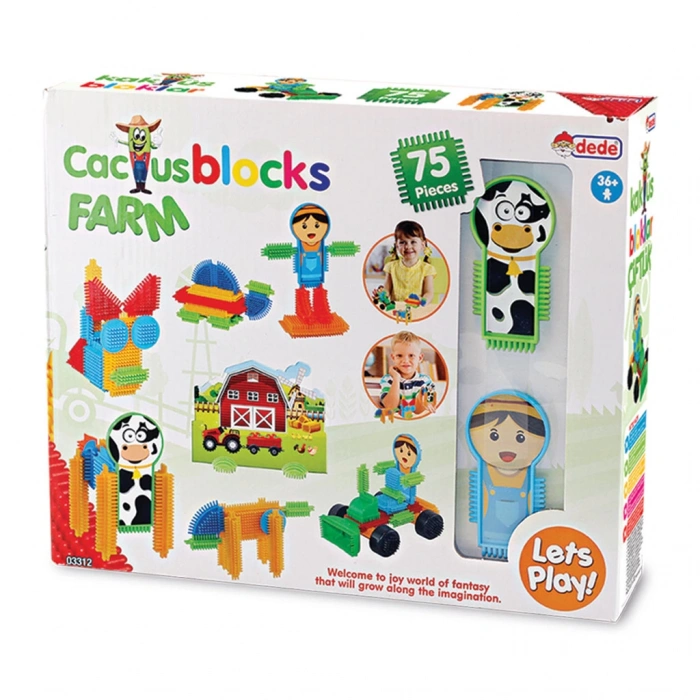 Çiftlik Kaktüs Bloklar (75 Parça) - Kaktüs Oyuncak - Lego Seti - Kaktüs Lego - Taraklı Lego