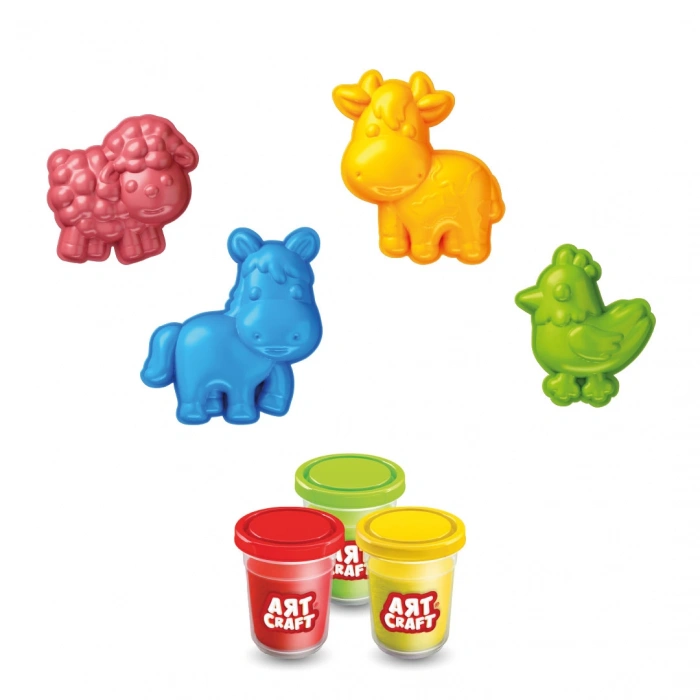 Çiftlik Oyun Hamur Seti 168 Gr. - Oyun Hamuru Seti - Hamur Setleri - Hamur Kalıpları - Doğal Oyun Hamuru