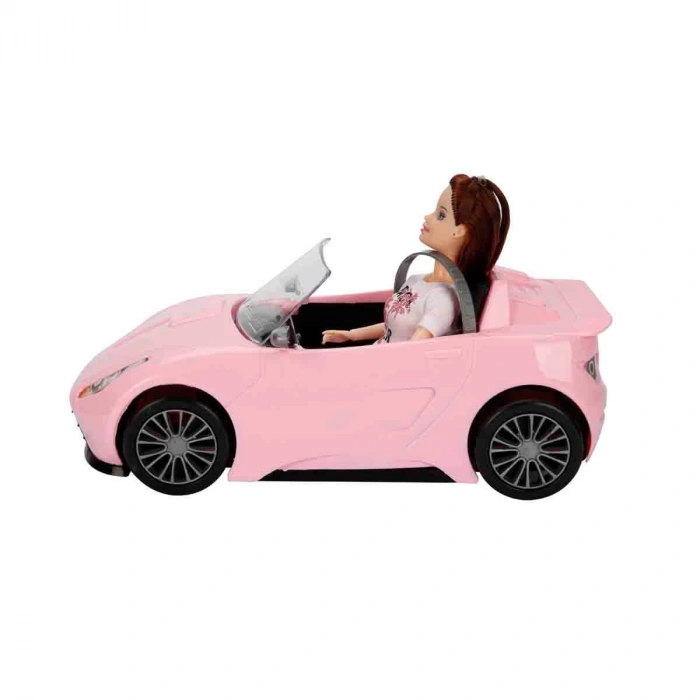 Cindy Doll Bebekli Arabası Pembe - Oyuncak Arabalı Bebek - Barbie Arabası - Bebekli Barbie Arabası - Oyuncak Araç