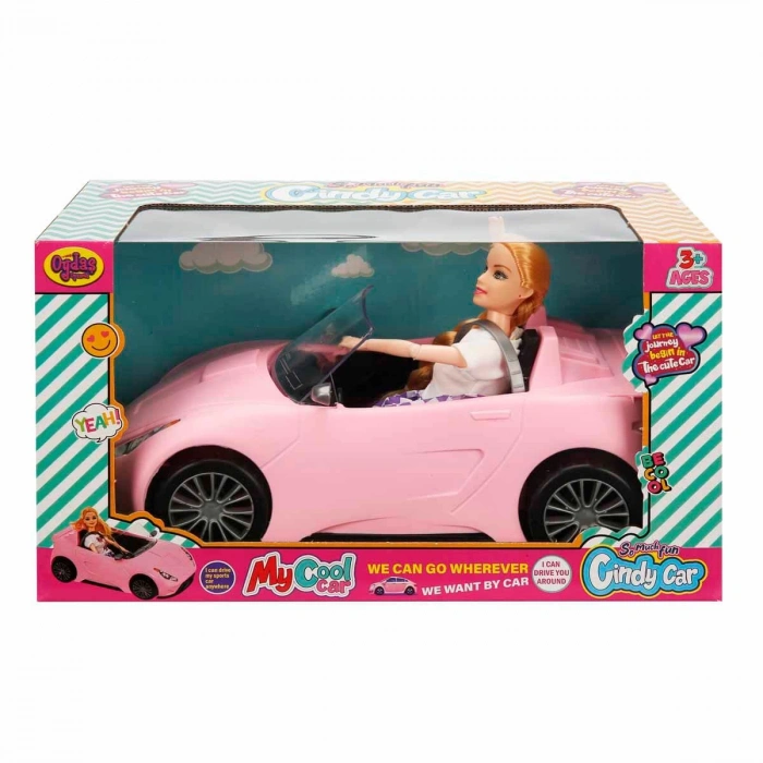 Cindy Doll Bebekli Arabası Pembe - Oyuncak Arabalı Bebek - Barbie Arabası - Bebekli Barbie Arabası - Oyuncak Araç