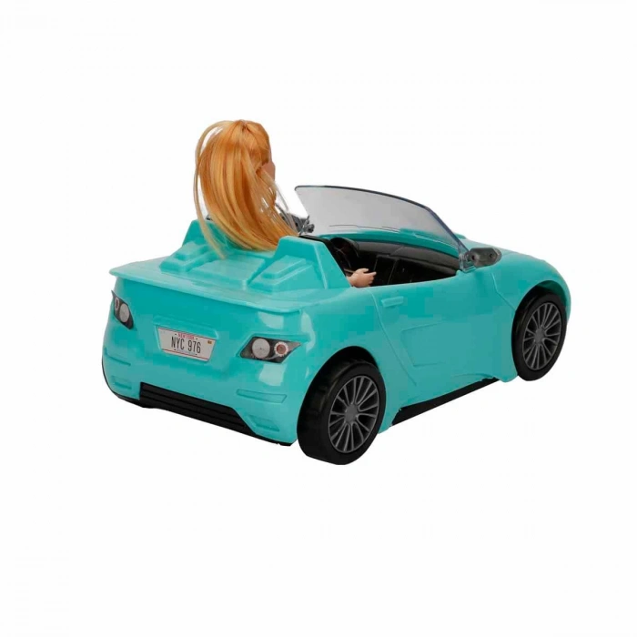 Cindy Doll Bebekli Arabası Turkuaz - Oyuncak Arabalı Bebek - Barbie Arabası - Bebekli Barbie Arabası - Oyuncak Araç