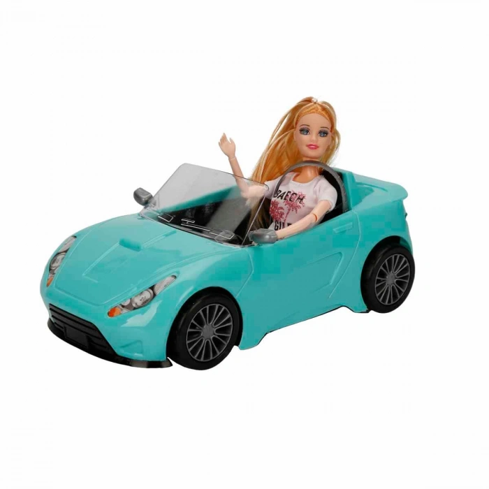 Cindy Doll Bebekli Arabası Turkuaz - Oyuncak Arabalı Bebek - Barbie Arabası - Bebekli Barbie Arabası - Oyuncak Araç