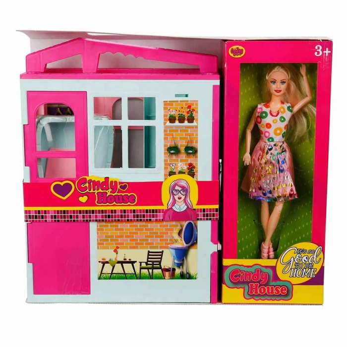 Cindy House Bebekli Oyun Evi - Ev Oyuncak - Lolanın Düşler Ev Seti - Barbie Ev Seti - Oyuncak Ev