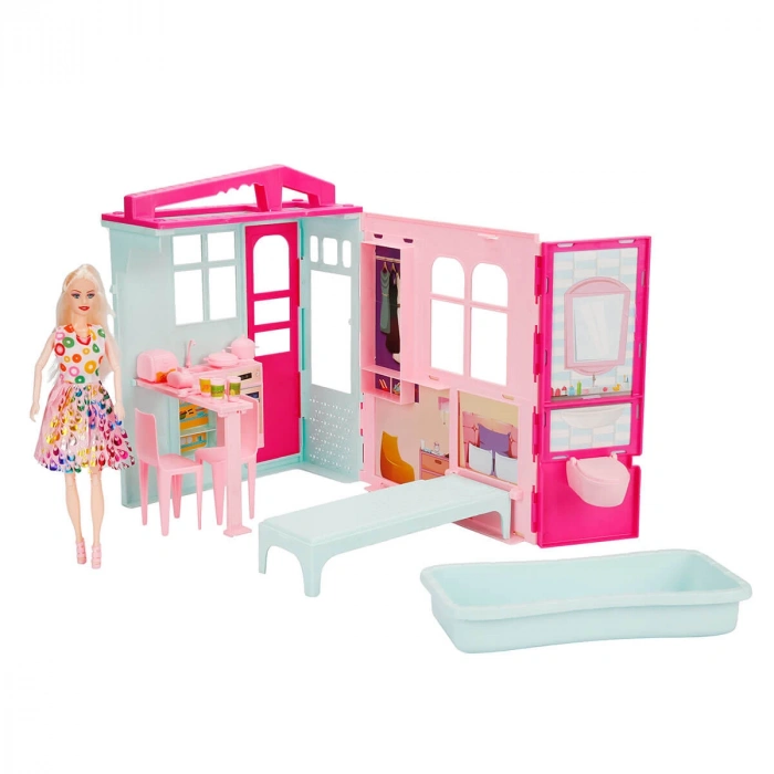 Cindy House Bebekli Oyun Evi - Ev Oyuncak - Lolanın Düşler Ev Seti - Barbie Ev Seti - Oyuncak Ev