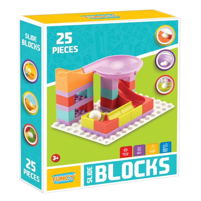 Creative Blok 25 Parça - Slide Blocks 25 Parça - Lego Oyuncakları - Yaratıcı Top Oyunu - Creative Lego