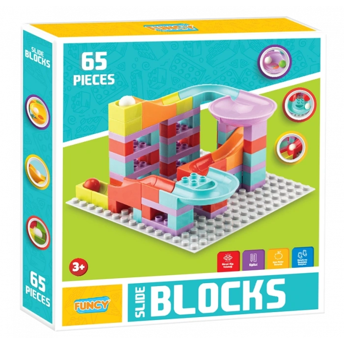 Creative Blok 65 Parça - Slide Blocks 65 Parça - Lego Oyuncakları - Yaratıcı Top Oyunu - Creative Lego
