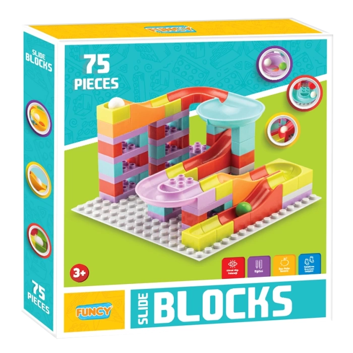 Creative Blok 75 Parça - Slide Blocks 75 Parça - Lego Oyuncakları - Yaratıcı Top Oyunu - Creative Lego