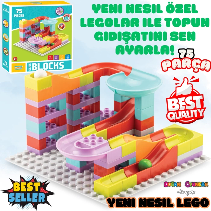 Creative Blok 75 Parça - Slide Blocks 75 Parça - Lego Oyuncakları - Yaratıcı Top Oyunu - Creative Lego