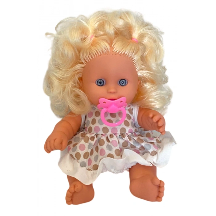 Derin Emzikli Saçlı Tombul Et Bebek 28 Cm. Kutulu - Emzikli Bebek - Saçlı Tombik Bebek - Saçlı Bebek - Tombul Bebek