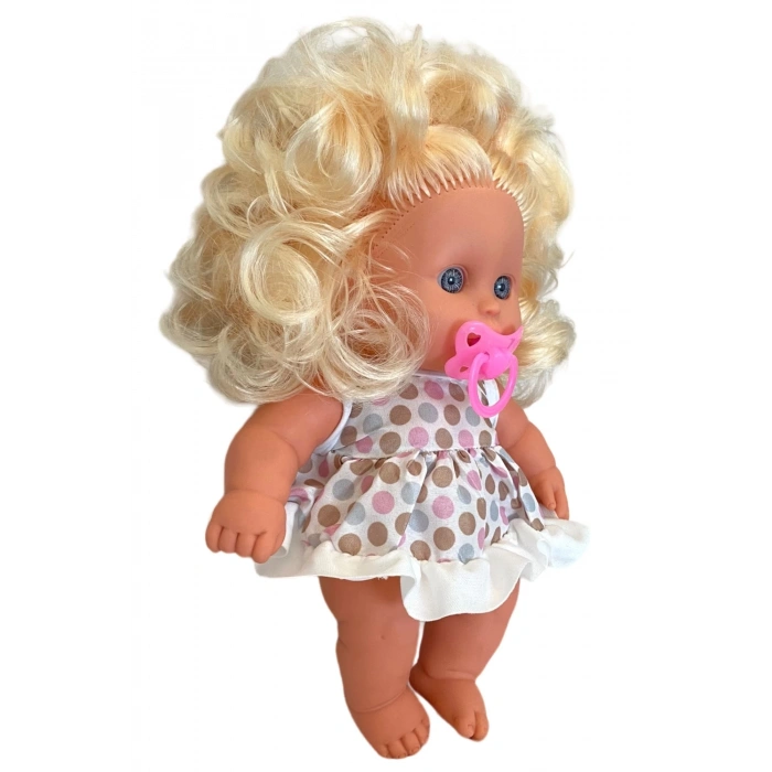 Derin Emzikli Saçlı Tombul Et Bebek 28 Cm. Kutulu - Emzikli Bebek - Saçlı Tombik Bebek - Saçlı Bebek - Tombul Bebek